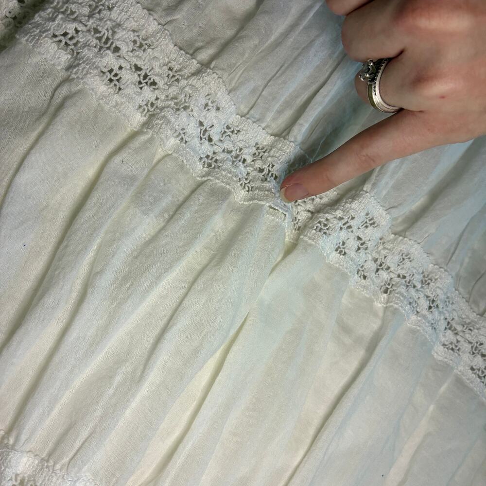 Vintage Kim Rodgers XL Prairie, Renaissance Fair Cottagecore, Tiered Maxi Skirt - Picture 4 of 5